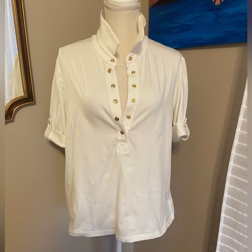 St. John Sport by Marie Gray Sz Large White Polo